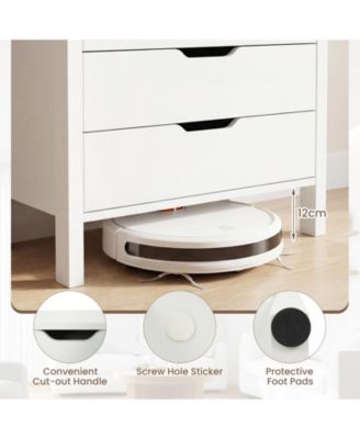 4-Drawer Dresser Nightstand w/Handles Anti-Tipping KitsandDeep Drawers for Bedroom