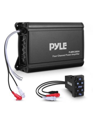 4-Ch. Waterproof Rated Marine Amplifier Kit with Wireless BT Control and RCA Input (PLUTVRKBT200X4) - 600 Watt MAX