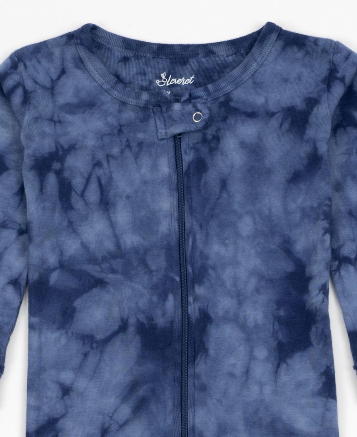 Baby Matching Family One Piece Footed Cotton Long Sleeve Tie Dye Pajamas.