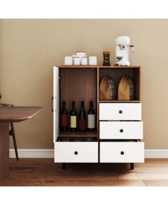 Mid-Century Modern Buffet Sideboard with 4 Drawers