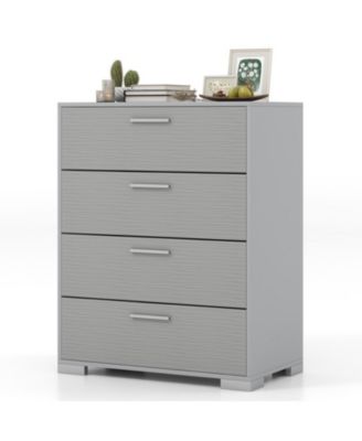 4-Drawer Storage Cabinet with Metal Legs and Anti-Toppling Devices