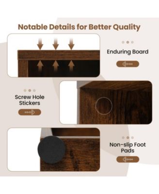 2-Cube Floor Standing Open Bookshelf with Adjustable Shelf