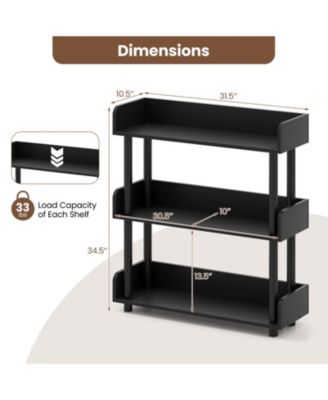 3-Tier Industrial Bookshelf with Anti-Tipping Kit