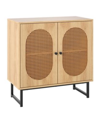 Rattan Door Buffet Cabinet with Adjustable Shelf
