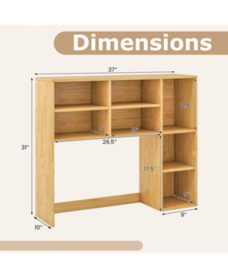Desktop Bookshelf with 7 Cubbies and Adjustable Shelves
