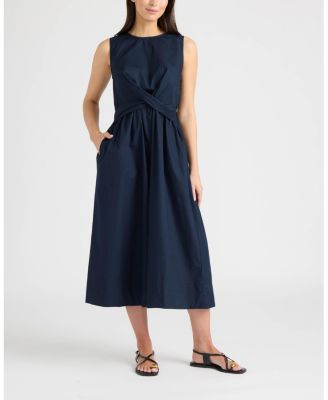 Women's Twist Front Sleeveless Midi Dress