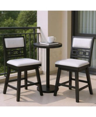 Swivel Bar Stools Set of Two with Upholstered Backrest