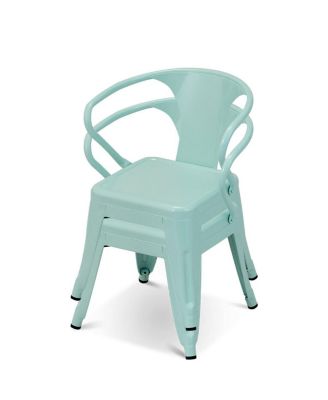 Set of Two Stackable Steel Armchairs for Kids