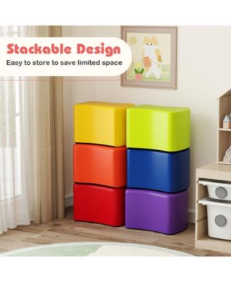 Six Piece Modular Kids Stool Set with Butterfly Design