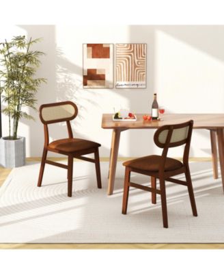 Set of 2 Mid Century Wooden Dining Chairs for Indoor Use