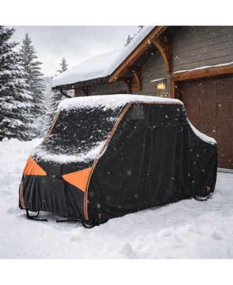 ICLOVER 4-6 Seater UTV Cover, 600D Heavy Duty Waterproof Crew Side-by-Side Cover for Polaris Ranger Crew, Can-Am Defender MAX