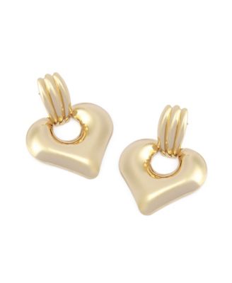 Gold Heart Doorknocker Earrings
