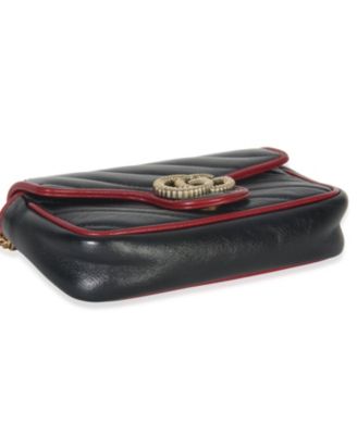 Black Matelasse Calfskin Torchon Super Mini Marmont Bag