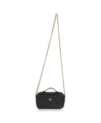 Black GG Star Embossed Calfskin Mini GG Chain Bag