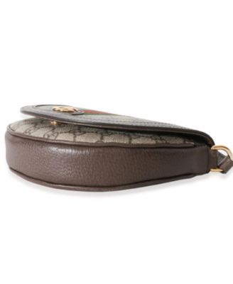 Beige GG Supreme Canvas Ophidia GG Curved Flap Bag