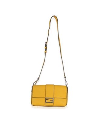 Yellow Cuoio Romano Selleria Belt Baguette Bag