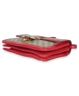 Red Calfskin GG Supreme Canvas Medium Margaret Shoulder Bag