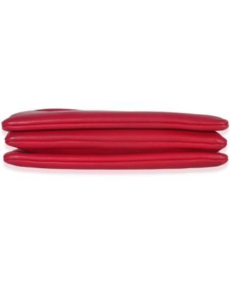 Fuschia Lambskin Large Trio Crossbody