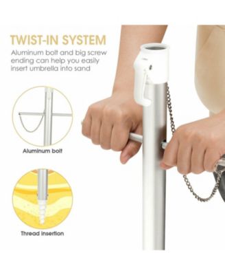 6.5 ft Portable Beach Umbrella with UPF 50+ Sun Protection Sand Anchor and Carry Bag