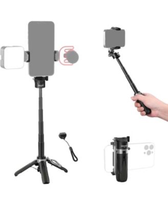 Lightweight Bluetooth Selfie Stick Tripod with 360° Phone Holder & Cold Shoe