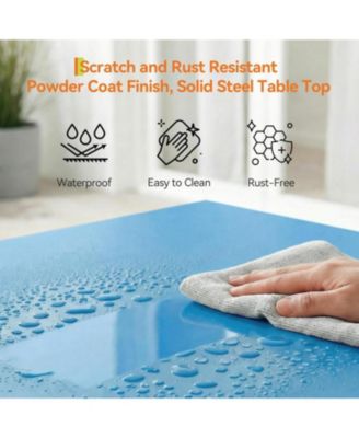 3-Piece Foldable Metal Bistro Set with Square Table, Compact for Small Spaces