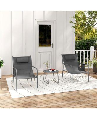 3 Piece Patio Set Outdoor Table and Chairs Bistro Set Small Front Porch Balcony Furniture