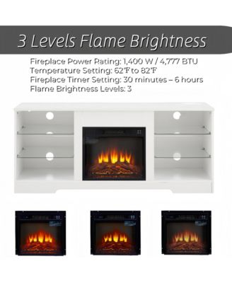 Electric Fireplace TV Stand, 58" Led Entertainment Center for TV up to 32-62", Media Console with USB Charging Outlet for Living Room