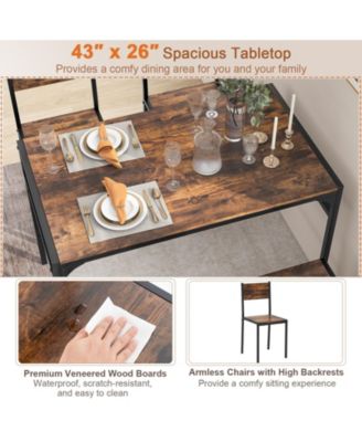 Industrial Style Rectangular Kitchen Table with Bench and Chairs.