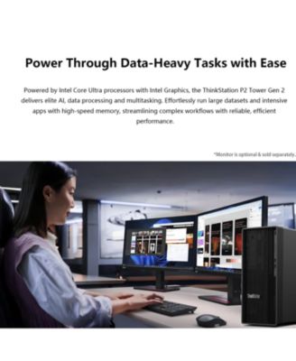 ThinkStation P2 Workstation Desktop Intel Core Ultra 5 32GB RAM Intel Graphics 1TB SSD Storage Windows 11 Pro