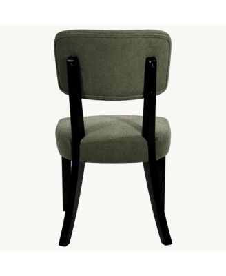 Contemporary Dining Chair Set of 2, Soft Fabric Kitchen Chairs with Solid Wood Legs for Dining Room, Home Use