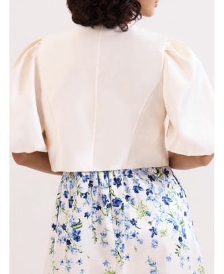 Women's Paulina Cropped Puff-Sleeve Jacket