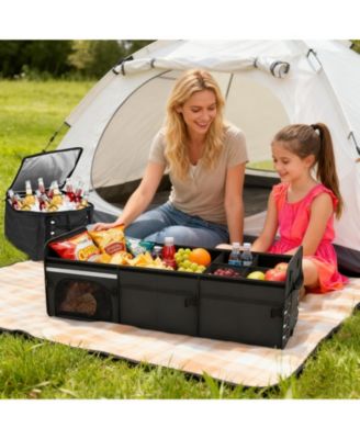 18 Gallon Car Trunk Organizer with Lid and Three Compartments