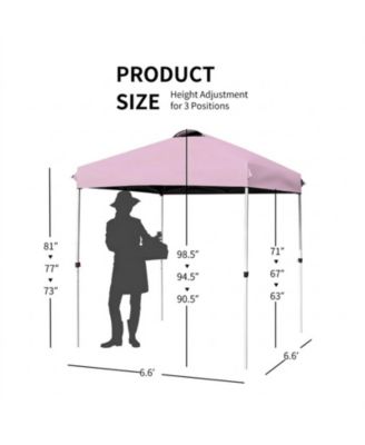 6.6 x 6.6 ft Outdoor Pop Up Canopy Tent with Roller Bag and Four Weight Bags
