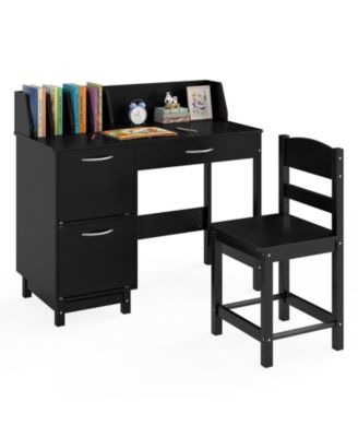 Wooden Kids Study Desk and Chair Student Workstation Set