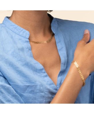 Elara Chevron Link Bracelet Dainty Trendy Statement