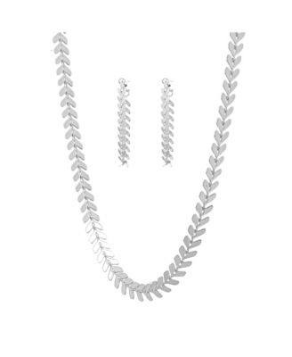 Elara Chevron Necklace and Earring Set Trendy Statement