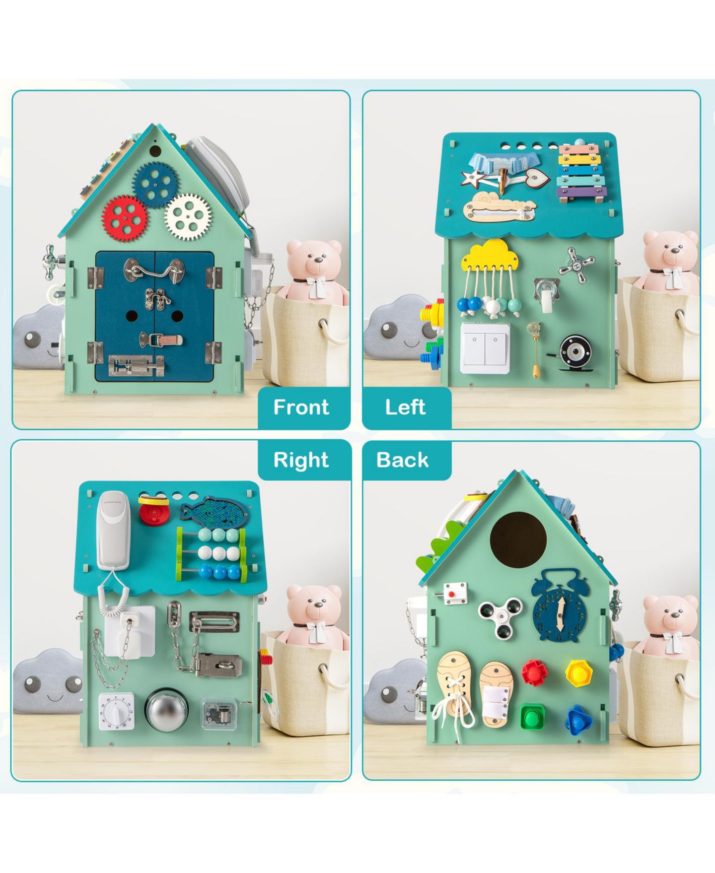 Детская игрушка Slickblue Montessori Playhouse Sensory Games 1-Piece Playhouse, Ages 3+, цвет: Синий — фото 5