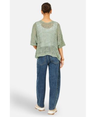 Women's Crochet Edge To Edge Cardigan