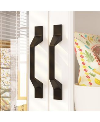 4-Shelf Wood Standard Bookcase With Doors, Cabinet, Drawer