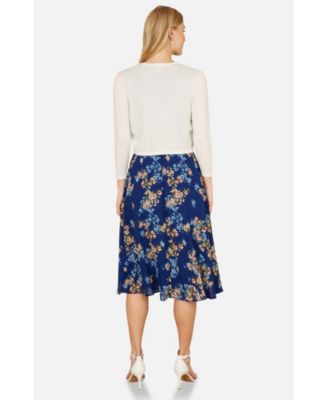 Women's Diamante Button Cropped Cardigan