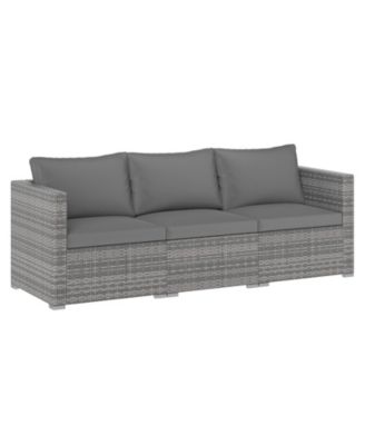 3 Piece Patio Sectional Sofa Set with Modular Cushioned Seating
