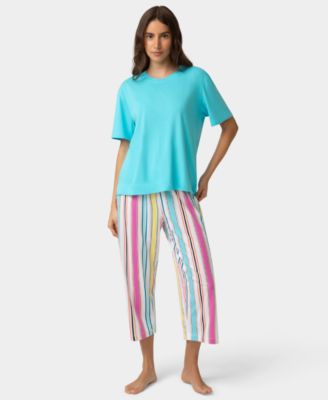 Women's Short-Sleeve Cotton Candied Boxy Pajamas Top