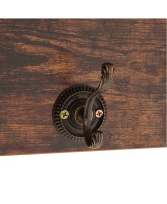 Entryway Floating Utility Wall Shelf with Hooks