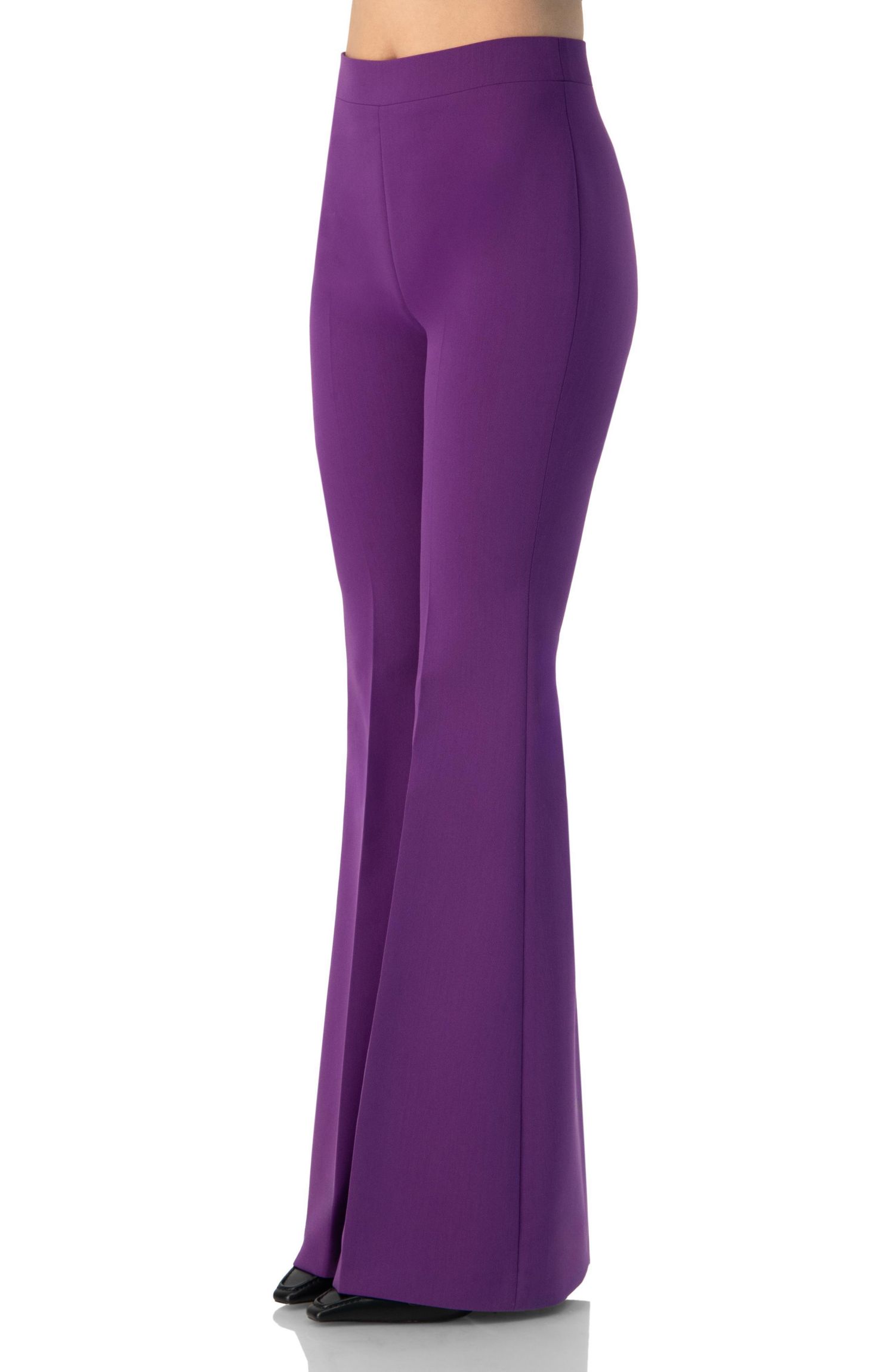 Women's Flared Pants with Back Pleats