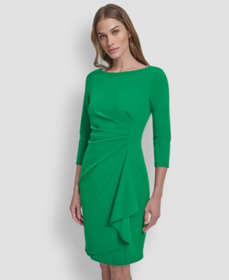 Women's 3/4-Sleeve Ruched Short Dress