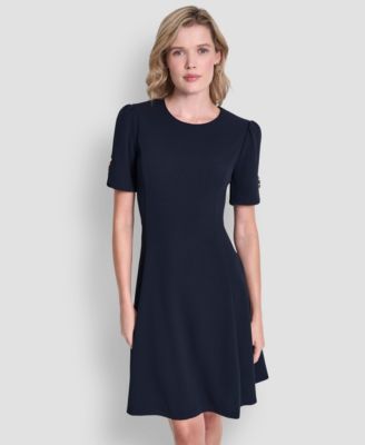 Women's Short-Sleeve Jewel Neck Dress