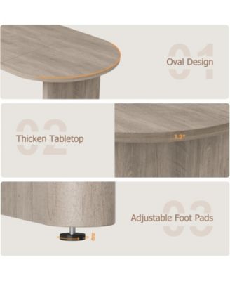 70.8'' Oval Dining Table for 6–8, Farmhouse Table with Sturdy Wooden Base, Rustic Oak Finish for Kitchen & Dining Room