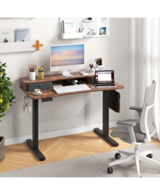 Adjustable Electric Standing Desk with 2 Drawers for Home Office