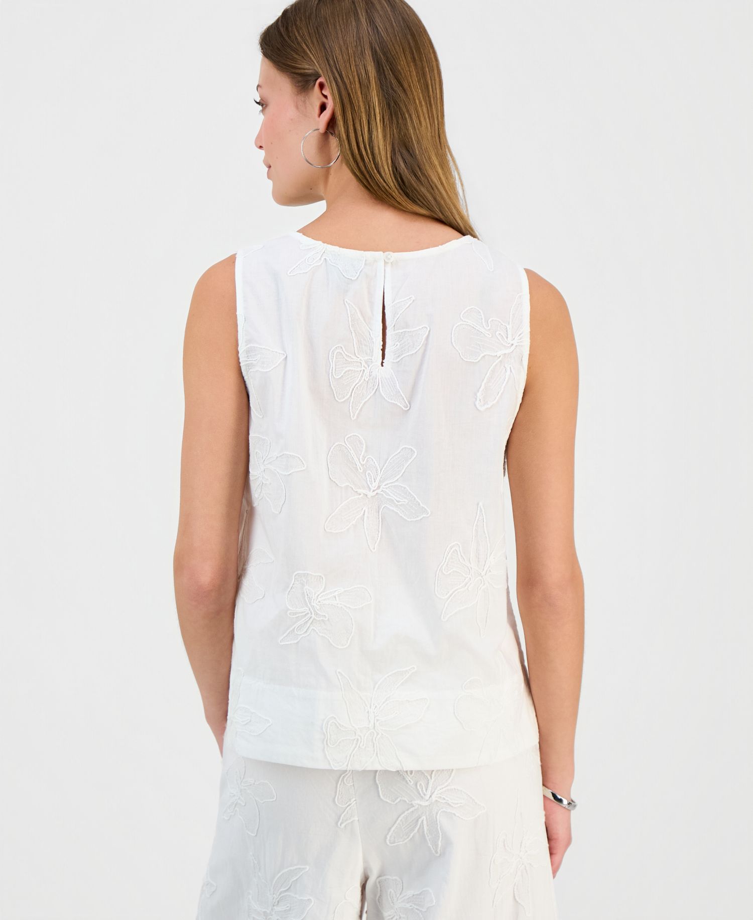 Petite Jacquard Sleeveless Blouse