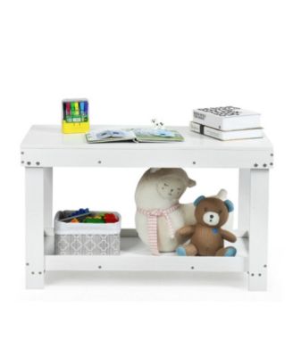 Multifunctional Wood Kids Activity Play Table with Storage Shelf